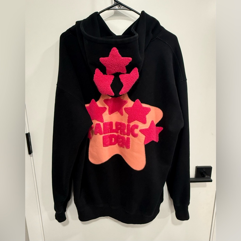 Aelfric Eden Black Pink Star Hoodie Size Medium Oversized Vintage